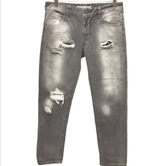 Hidden Jeans 27 Women’s Mid Rise Distressed Gray Tapered Leg HD13632-BF - Picture 1 of 9